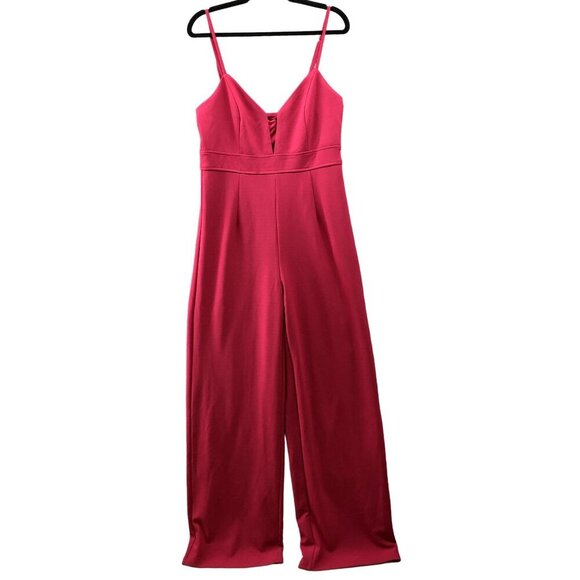 Lulus Wide Leg Jumpsuit Size L Evening of Intrigue Pink Sleeveless Formal Barbie - Picture 1 of 12